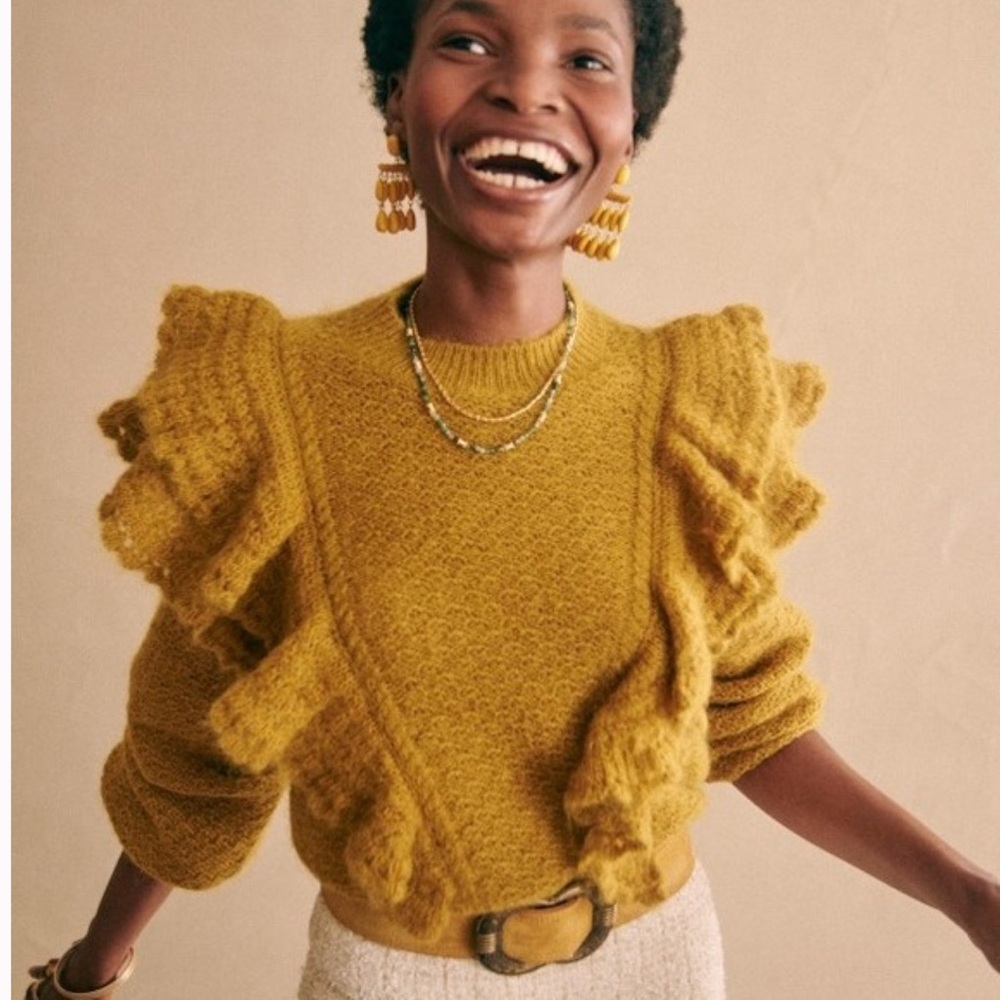 Sezane Elsa jumper in mustard NWT